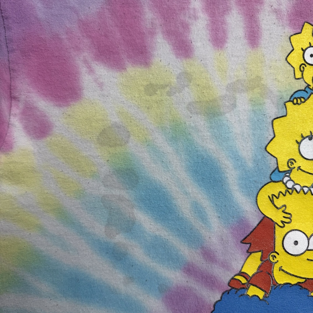 Vintage The Simpsons Shirt Mens Medium Multicolor Tie Dye Family Graphic Tee - Picture 2 of 7